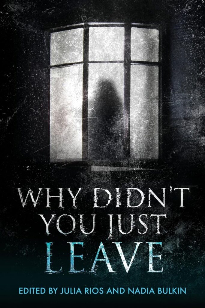 Cover of Why Didn't You Just Leave featuring a shadow figure in a window